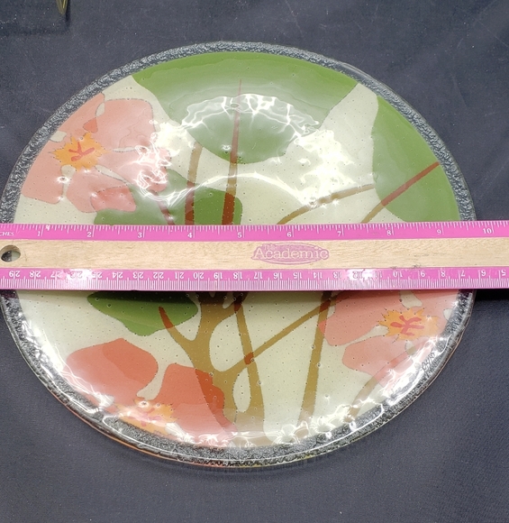 Peggy Karr Fused Glass Floral Plate - Picture 5 of 7